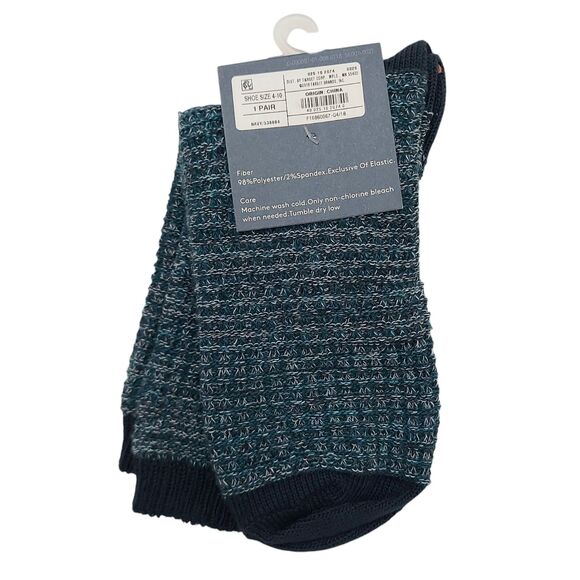 Universal Thread Crew Boot Socks 1 Pair Womens Size 4-10 Navy Comfort Casual - Picture 4 of 6